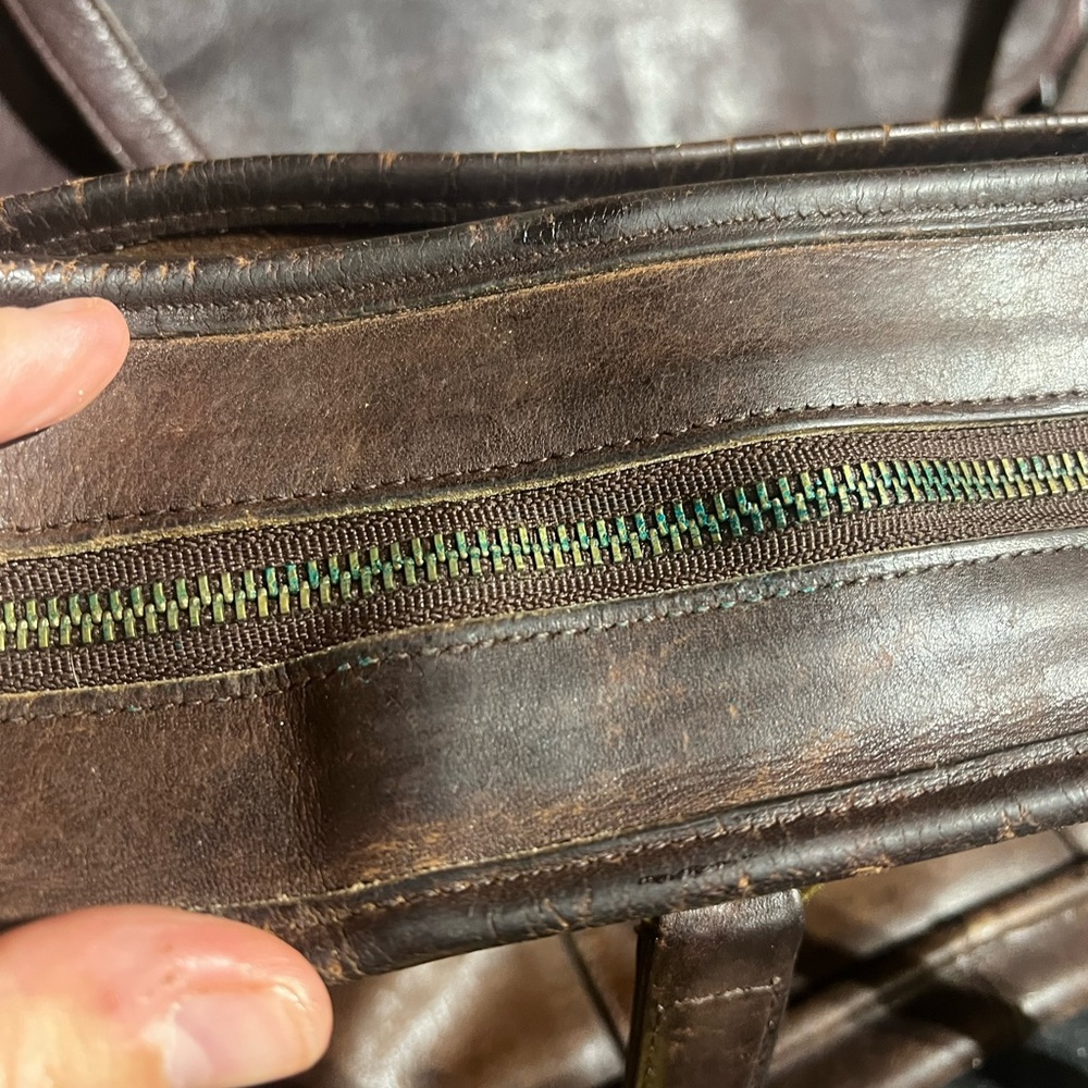 Coach Brown Leather #5296 Briefcase Messenger Bag Laptop Carry Case FAIR - Picture 10 of 12